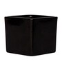 Black Ceramic Square Shape Flower Pot