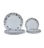 Chain 12 Pcs White & Grey Melamine Dinnerware Set