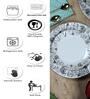 Chain 12 Pcs White & Grey Melamine Dinnerware Set