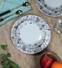 Chain 12 Pcs White & Grey Melamine Dinnerware Set