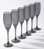 Black Champagne Glass Set of 6