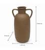 Black Charcoal  Dual Handle Matte Finish Sculptural Flower Vase