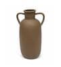Black Charcoal  Dual Handle Matte Finish Sculptural Flower Vase