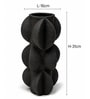 Black Charcoal Modern Textured Polyresin Sculptural Flower Vase