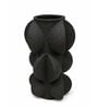 Black Charcoal Modern Textured Polyresin Sculptural Flower Vase