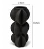 Black Charcoal Modern Textured Polyresin Sculptural Flower Vase