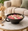 Black Charcoal Urli Bowl for Floating Candles & Flowers Elegant Centerpiece