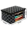 Black Checkered Non Woven Foldable Underbed Organizer (Set Of 3)