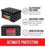 Black Checkered Non Woven Foldable Underbed Organizer (Set Of 3)