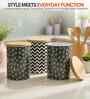 Black Chevron & Paisley Printed Metal Airtight Containers Set Of 3