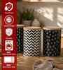 Black Chevron & Paisley Printed Metal Airtight Containers Set Of 3