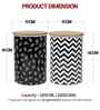 Black Chevron & Paisley Printed Metal Airtight Containers Set Of 3