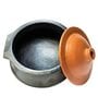 Black Clay Handi with Handle and Lid 4 Litre 