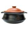 Black Clay Handi with Handle and Lid 4 Litre 