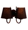 Black conical  cotton Double wall mounted lamp with Black Base