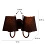Black conical  cotton Double wall mounted lamp with Black Base