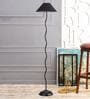 Manderley Black Fabric Shade Club Floor Lamp With Metal Base