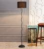 Euphoria Black Fabric Shade Club Floor Lamp With Metal Base