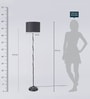 Euphoria Black Fabric Shade Club Floor Lamp With Metal Base