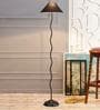 Manderley Black Fabric Shade Club Floor Lamp With Metal Base
