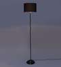 Euphoria Black Fabric Shade Club Floor Lamp With Metal Base
