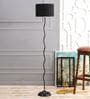 Euphoria Black Fabric Shade Club Floor Lamp With Metal Base