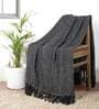 Black Solid Cotton 50x60 Inches Sofa Throw