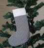 Black Cotton 1 Pc Checkered Christmas Stocking