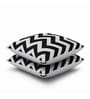 Black & White Zig Zag Cotton 16 x 16 Inches Cushion Covers (Set of 2)