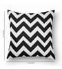 Black & White Zig Zag Cotton 16 x 16 Inches Cushion Covers (Set of 2)