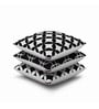 Black Geometric Cotton 16 x 16 Inches Cushion Covers (Set of 3)