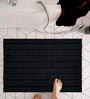 Black Cotton 21X37 Inches Anti-Skid Bath Mat
