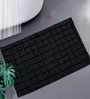 Black Cotton 21X37 Inches Anti-Skid Bath Mat