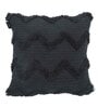Black Woven Cotton 16 x 16 Inches Cushion Covers (Pack of 2)