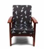 Black Cotton Abstract 20x20 Inches 1 Seater Sofa Chair Covers (Pack of 6)