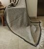 Grey Cotton Abstract 62X48 Inches Throw With Fringes