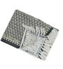 Grey Cotton Abstract 62X48 Inches Throw With Fringes