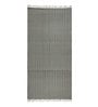 Black Cotton Block Printed Hand Woven 11 x 5 Feet Dhurrie