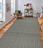 Black Cotton Block Printed Hand Woven 11 x 5 Feet Dhurrie