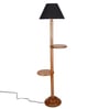 Black Cotton Conical Wooden Floor Lamp