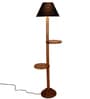 Black Cotton Conical Wooden Floor Lamp