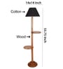Black Cotton Conical Wooden Floor Lamp