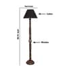 Black Cotton Conical Wooden Floor Lamp
