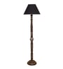 Black Cotton Conical Wooden Floor Lamp