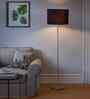 Black Cotton Drum Shade Steel Floor Lamp Steel Base