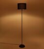 Black Cotton Fabric Shade Club Floor Lamp With Iron Base