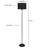 Black Cotton Fabric Shade Club Floor Lamp With Iron Base
