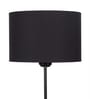 Black Cotton Fabric Shade Club Floor Lamp With Iron Base