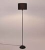 Black Cotton Fabric Shade Club Floor Lamp With Iron Base