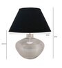 Kevin Black Cotton Shade Night Lamp With Metal & Glass Base